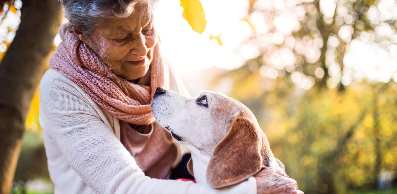 Older woman with dog