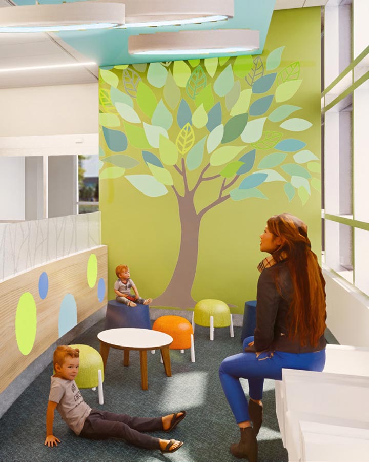 pediatric waiting area rendering