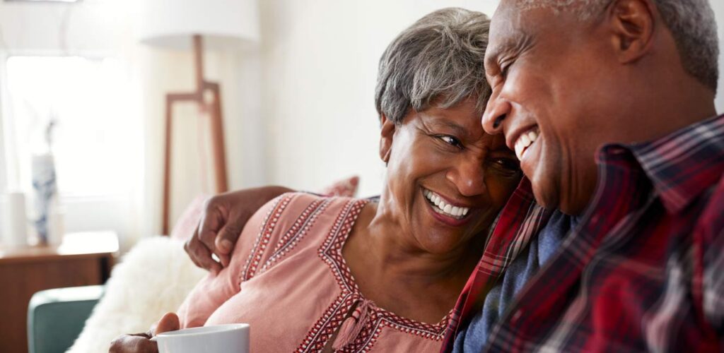 Older couple smiling