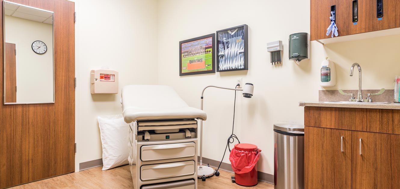 Patient room in clinic